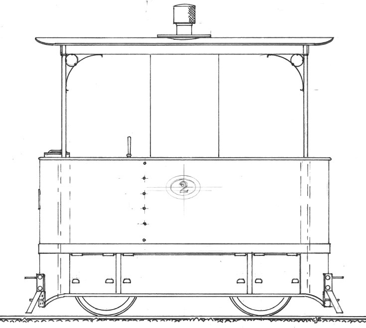Den Helder Tram locomotive. Drawing by Colin Binnie.