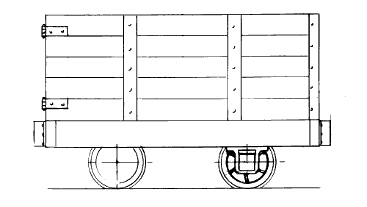Festiniog Railway small goods wagon. Drawing by Colin Binnie.