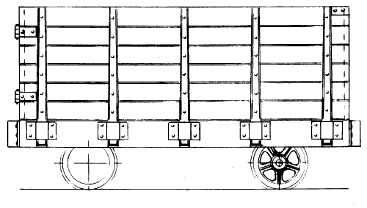 Festiniog Railway Early Mineral wagon. Drawing by Colin Binnie