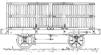 Drawing. London Brighton and South Cost Railway Coke Wagon 1851. Drawn by Colin Binnie