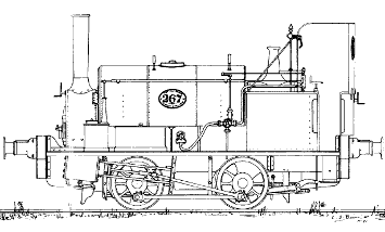 Drawing. Taff Vale Railway Locomotive 267. GWR 1342. Drawn by Colin Binnie.