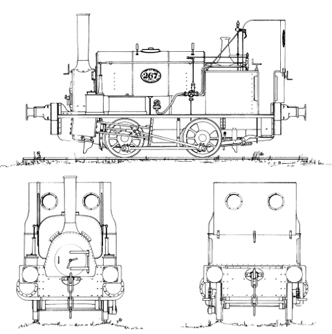 GA Drawing. Taff Vale Railway locomotive number 267 by Colin Binnie