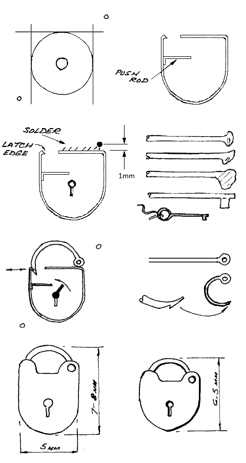 construction diagram. making a 16mm scale padlock